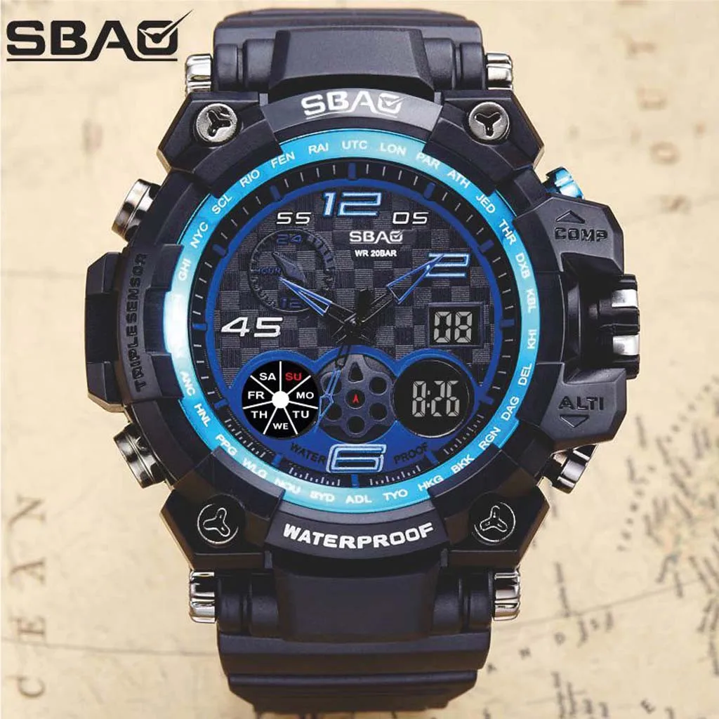 

ISHOWTIENDA Watch Men Luxury NEW Camouflage Sports Multi-functional Fashion Waterproof Men's Electronic Watch Top Brand