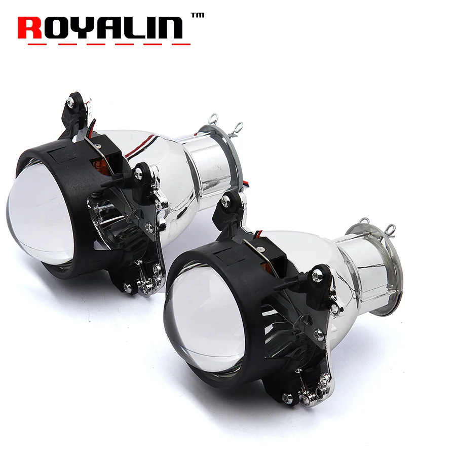 ROYALIN Car Styling Headlights Lens H7 Halogen Bixenon Projector LHD RHD for Auto D2S D2R D2H