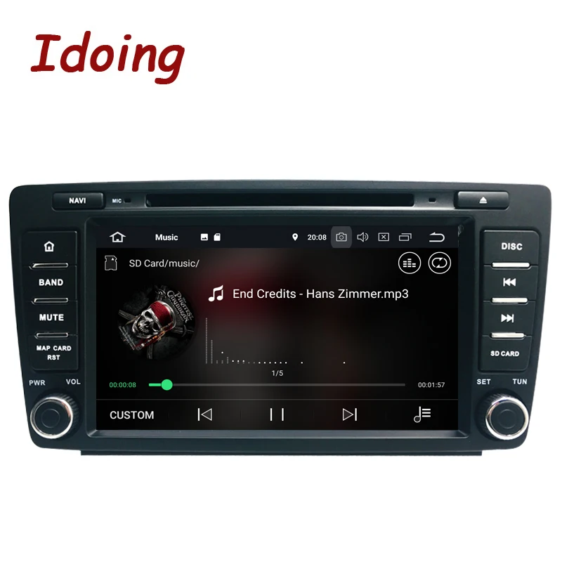 Excellent Idoing 8"2Din Car Android 9.0 Radio Player For Skoda Octavia 2 2009-2015 PX5 4G+32G Octa Core IPS screen TDA 7850 GPS Fastboot 2