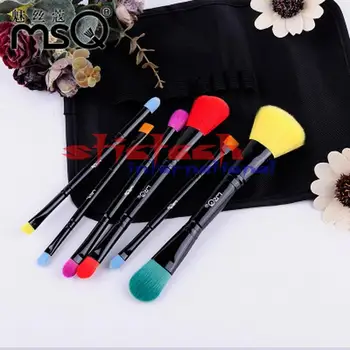 

by ems or dhl 20sets 6pcs/set Professional 6pcs Makeup Brush Set Essential Fashionable Double-end With Canvas Bag