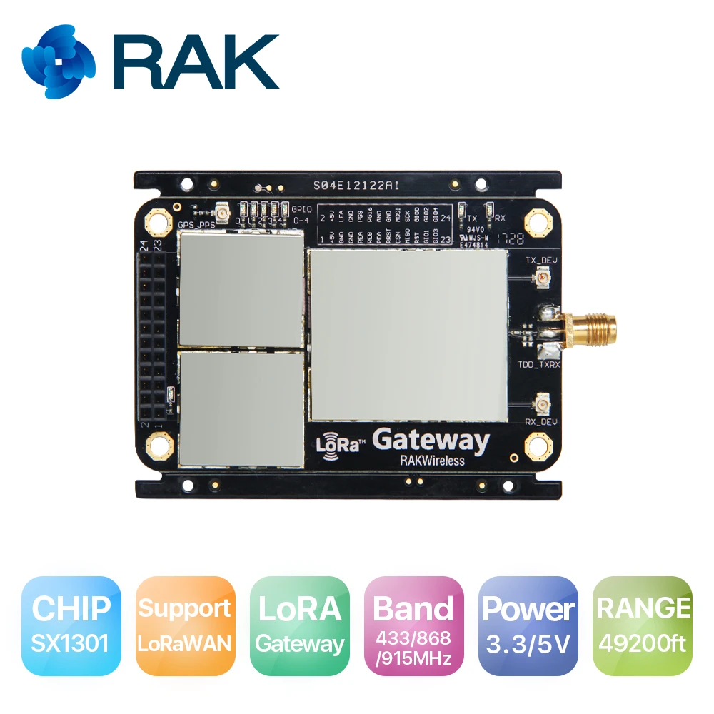 Шлюз RAK831 LoRa/LoRaWAN модуль 433/868/915 МГц база на SX1301 беспроводная передача спектра