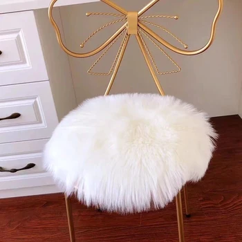 

Artificial Wool Sheepskin Cushion Chair Bedroom Mat Artificial Wool Rug Soft Warm Hairy Carpet Seat Textil Fur Area Rugs 35/40cm