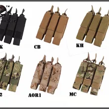 Emersongear Airsoft Охота подсумок Боевая ЭМЕРСОН модульная Трехместный маг Чехол для MP7 EM6357 мультикам черный AOR Койот