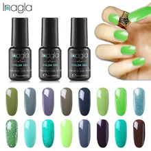 Inagla Чистый Цвет гель лак синий дизайн ногтей супер качество замочить от УФ светодиодный Полупостоянный Макарон замочить от гель лак