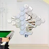 12pcs/set Hexagonal 3D Mirror Wall Stickers Restaurant Aisle Floor Personality Decorative Mirror Paste Living Room Small Sticker ► Photo 3/6