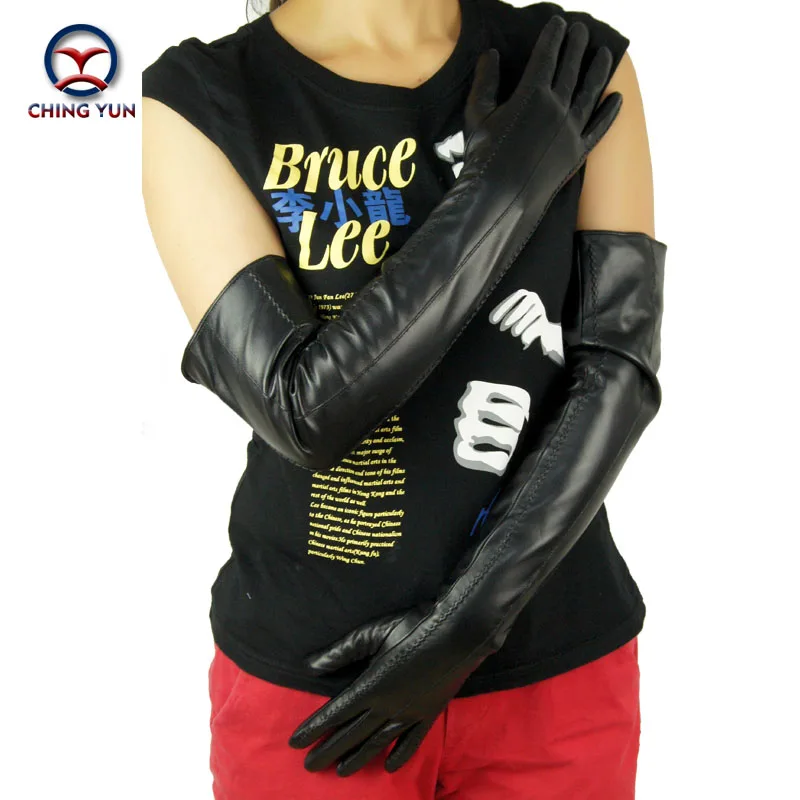 Günstig 2018 neue winter dame mode schaffell leder hohe qualität heißer verkauf handschuhe frauen echtes fäustlinge lange stil Arm hülse bd60