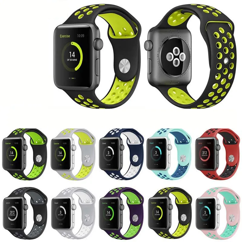 Силиконовые бретели для нижнего белья Apple Watch 40 мм 44 браслет 38 42 Группа ремешок для часов аpple резиновая ремешки для часов iwatch 4 3 2 Спорт Wristban