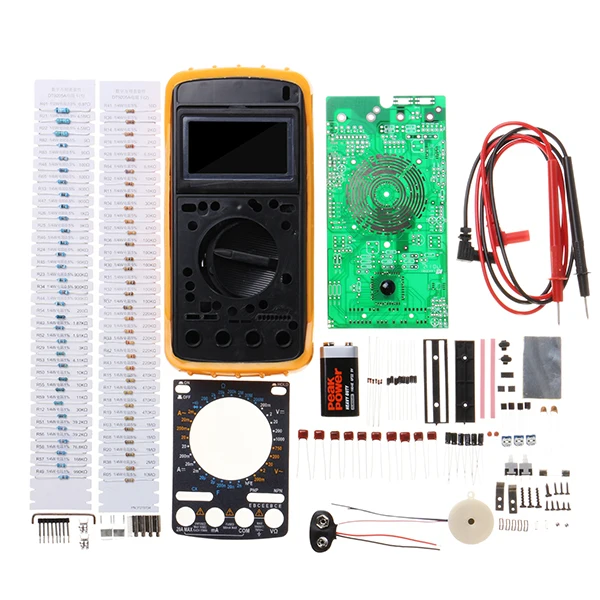 

DIY Digital Multimeter Learning Kit Students Electronic Production Training Kit AC / DC Voltage Current 9205A