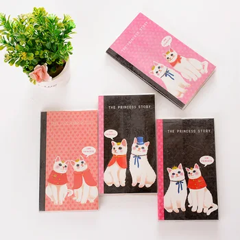 

1pcs Creative Korean Stationery 48K Princess Cat Schedule Plan Cute Cartoon Rubber Case Notebook Wholesale