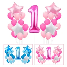 

One year baby birthday decoration birthday balloon blue boy pink girl FOIL one year old birthday party decoration foil balloon