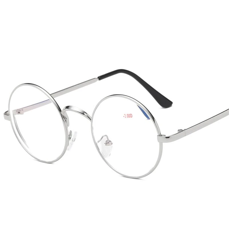 1,0-1,5-2,0-2,5 до-4,0 готовые очки для близорукости для женщин мужчин анти синий Llight короткие очки для коррекции зрения круглые очки для близорукости