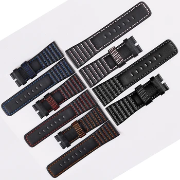 

Handmade Men's 28mm Leather Watch Strap for Sevenfriday Watchband Waterproof Black Watch Band