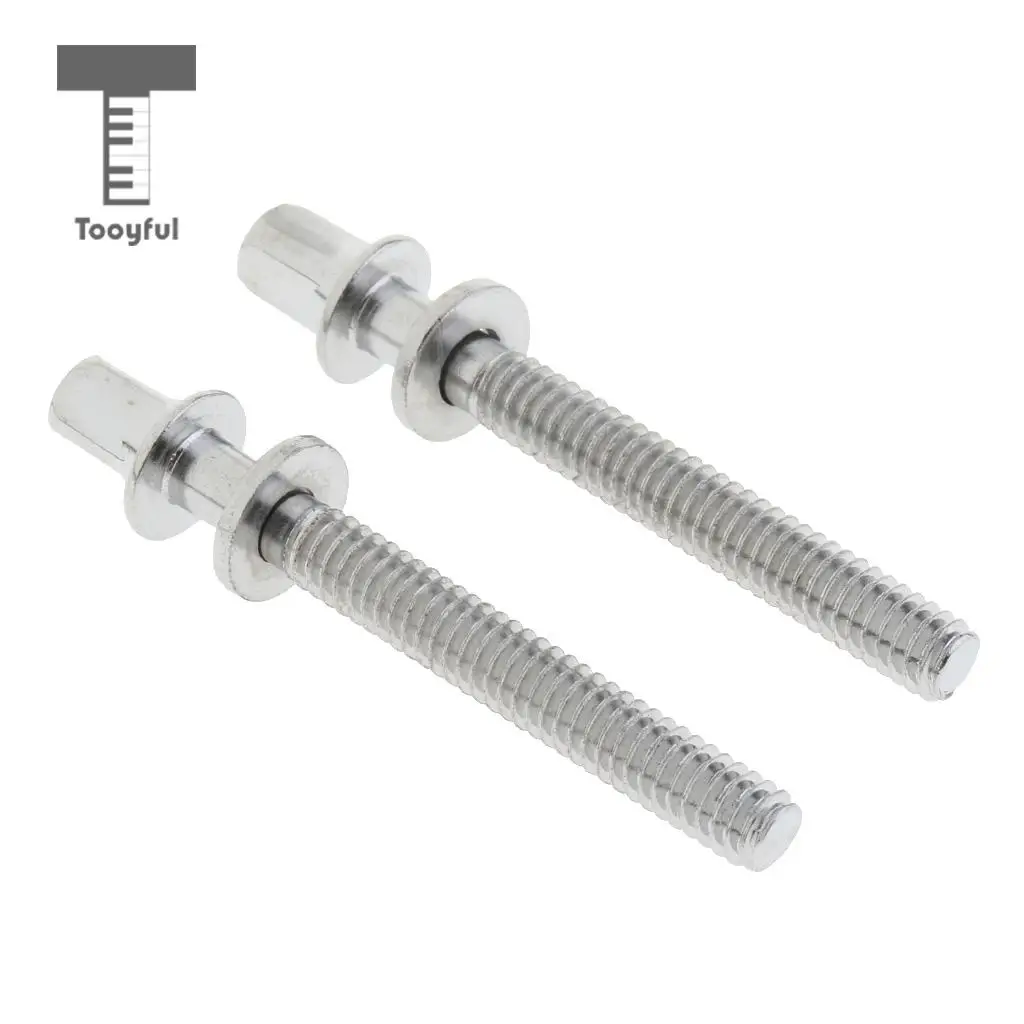 2pcs Stainless Steel Drum Tension Rods with Drum Screws Tension Screws for Drum Parts