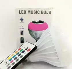 Беспроводной Bluetooth Динамик + 12 Вт RGB лампы E27 светодио дный лампы 100-240 В 110 V 220 V Smart светодио дный легкая музыка плеер аудио с удаленным