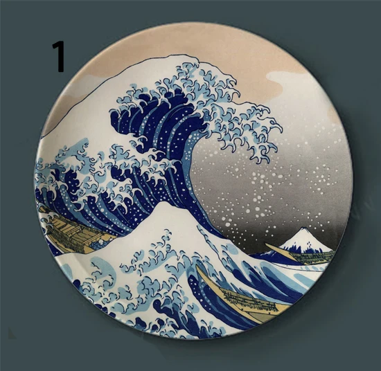 Tomitake Thirty Six King декоративная тарелка подвесная тарелка Hokusai Японский керамический диск плавающий мир живопись украшение на стену - Цвет: 1