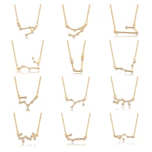 

Sexy Mom 12 Zodiac Constellations Chain Necklace Leo Libra Aries Horoscope Astrology femme Fashion Silver Jewelry Dropshipping