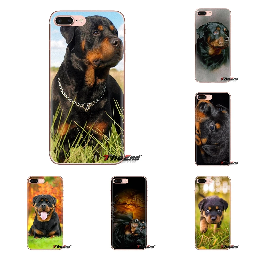 German Rottweiler Puppies Dog Painting For Huawei Mate Honor 4C 5C 5X 6X 7 7A 7C 8 9 10 8C 8X 20 Lite Pro Transparent Soft Cover |