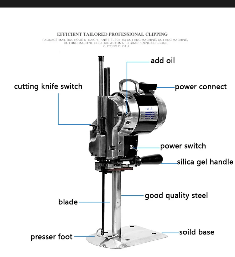 Промышленный 1" раскройный станок 750 Вт 220 в прямой нож электрический, станок для резки ткани, автоматический нож заточки