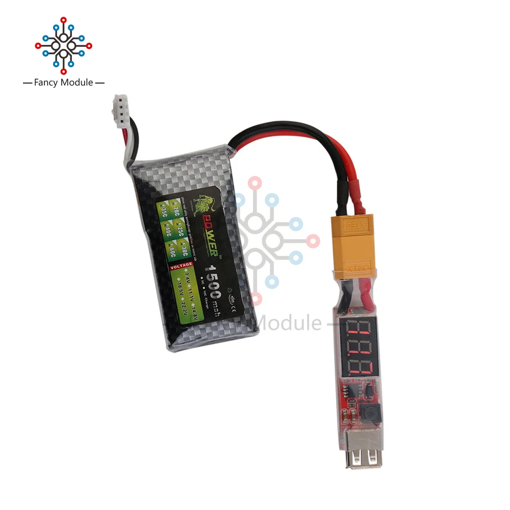 2S-6S Lithium Lipo Battery XT60 Plug to USB 5V Charger Converter Module Cellphone Mobile charger Adapter 01 (5)