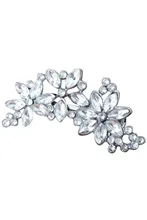Silver Women’s Rhinestone Flower Crystal Hair Clip Jewelry