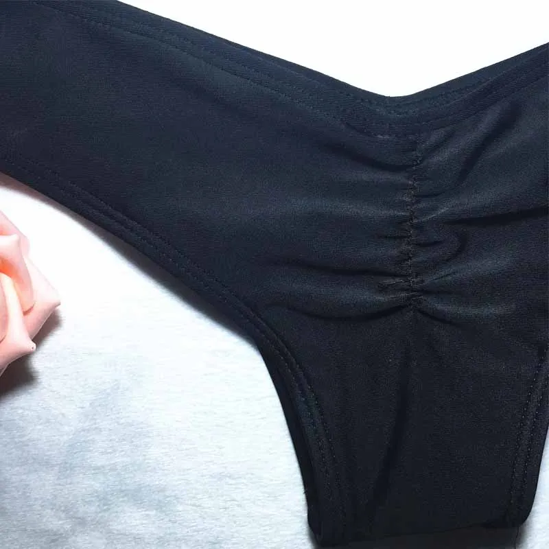Плавки бикини черные с низкой талией купальная одежда летний сексуальный пляжный купальник бикини стринги низ S/M/L/XL