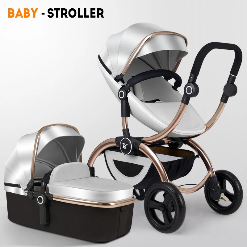 European luxury 2 in 1 baby stroller high landscape baby pram can sit