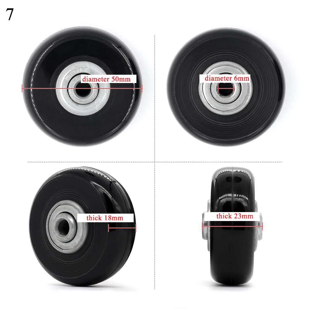 2Pcs/Set Suitcase Wheels Luggage Suitcase Replacement Wheel Axles Deluxe Repair Deluxe Repair Tool Casters Diameter 41-50mm - Цвет: 7