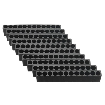 

10pcs 12-Hole Screwdriver Bit Holder Box Block Black For Six Angle 6.35mm Handle