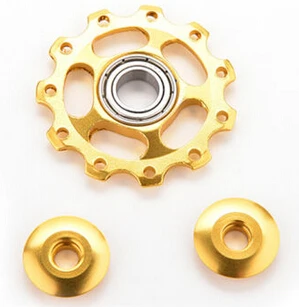 Gmarty 1pcs11T сверхлегкий алюминиевый сплав Открытый MTB велосипед Подшипник Jockey колеса Задний переключатель Шкивы запчасти для велосипеда - Цвет: Цвет: желтый