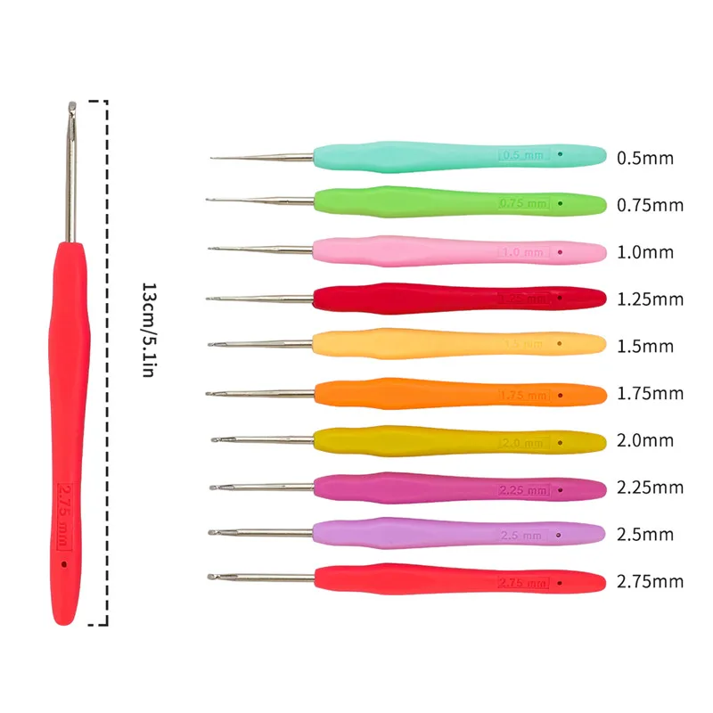 10Pcs Mix Size 0.75Mm-3Mm Crochet Hook Knit Weave Yarn Craft Knitting  Needle Bamboo Handle Knitting Hooks Needles Tools - AliExpress