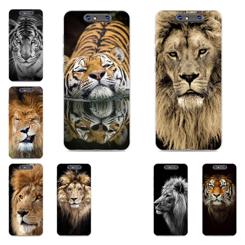 zte blade v8 Case Silicon Tigers lions Painting Soft TPU Back Cover for Protect Phone cases shell |