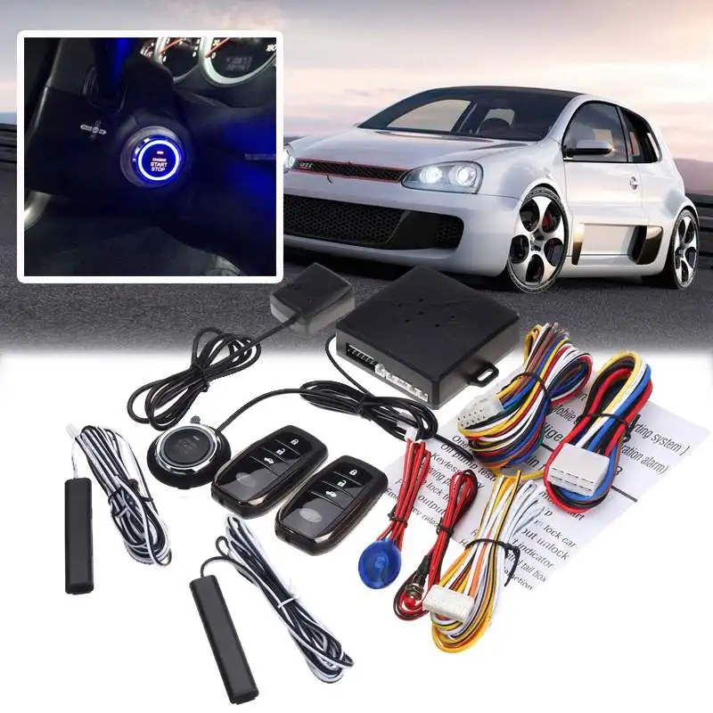 

KROAK Auto Car Alarm Car Engine Push Start Button Lock Ignition Starter Keyless Entry Start Stop Immobilizer Anti-theft System