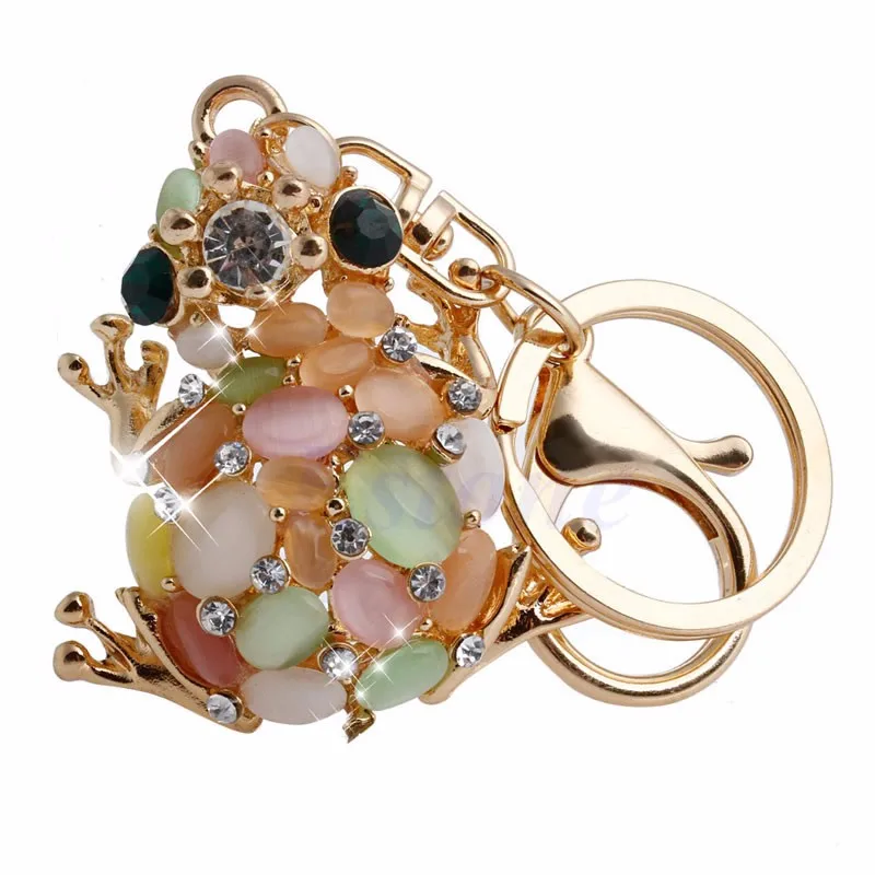 

Creative Frog Crystal Rhinestone Pendant Purse Bag Key Chain Keychains Keyfob