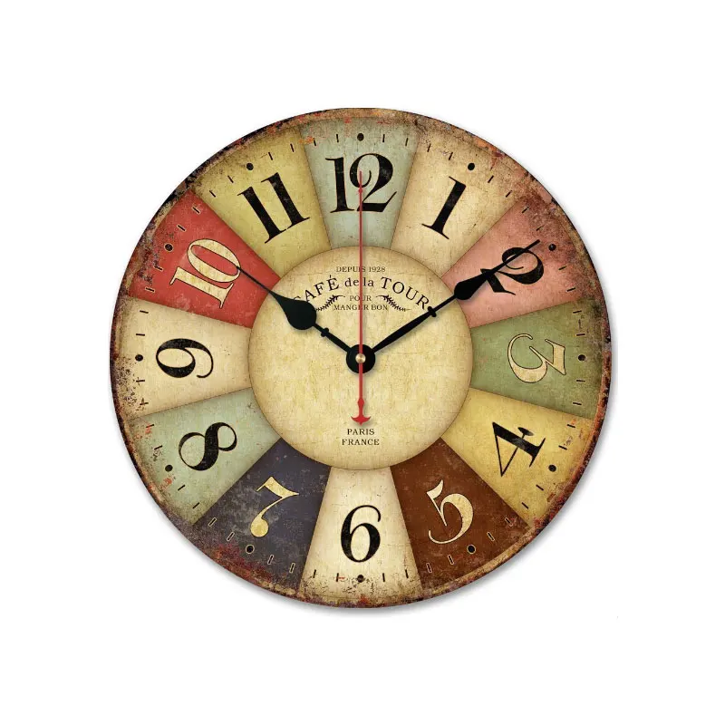 Retro Wall Clocks Quartz Clock Living Room Hanging Wall Decoration