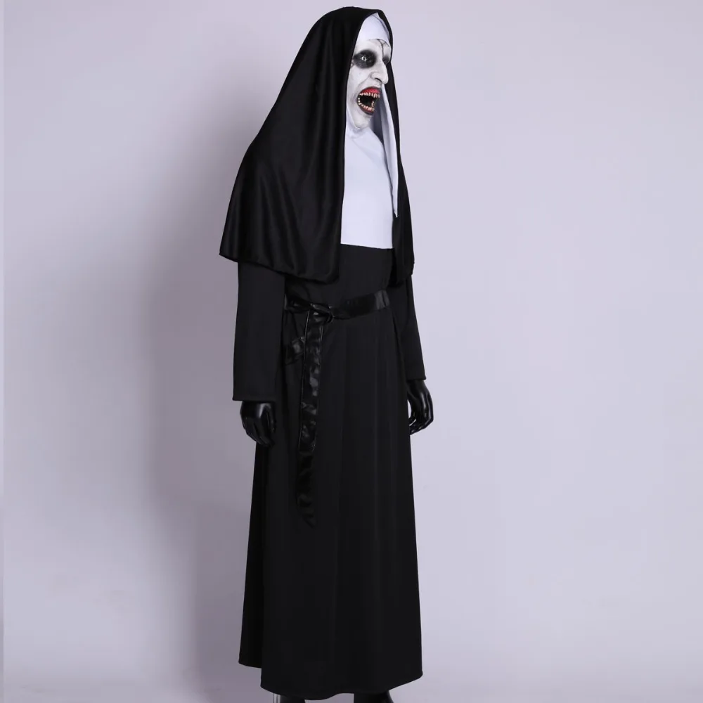 The Nun Horror Cosplay Mask With Costume Valak Virgin Latex Masks Adult Deluxe Clothing Halloween Party Costumes DropShipping3