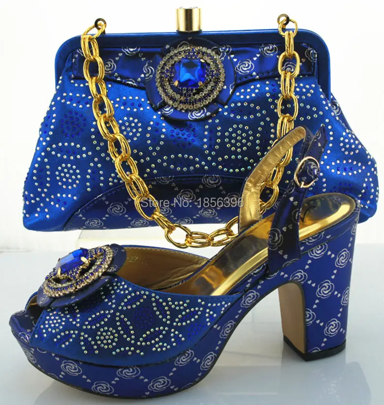 

DJS7322-6, women shoes high heels Italian shoes with matching bags with crystal for party event African shoes and bags to match