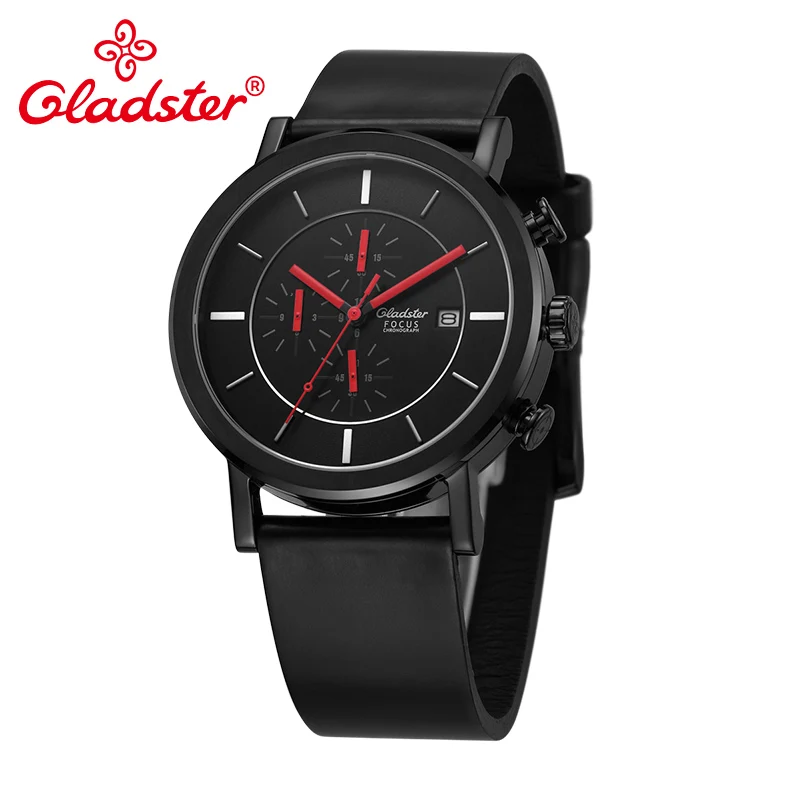 Роскошные модные наручные часы Gladster Japan MIYOTA OS10, Кварцевые черные мужские наручные часы из нержавеющей стали, повседневные индивидуальные мужские часы