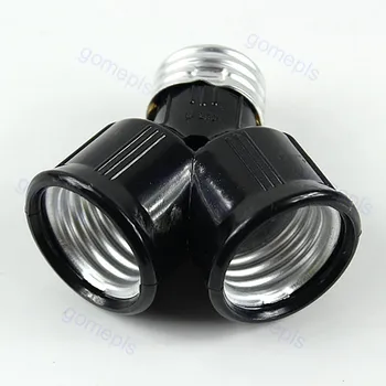 

E27 Base Light Lamp Bulb Socket 1 to 2 Splitter Adapter Converter Socket-Y102 for LED