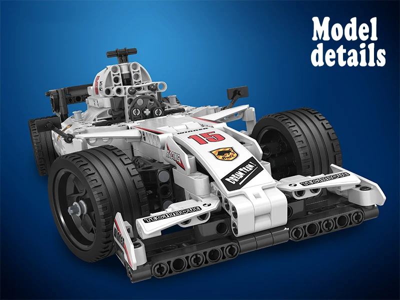 Цена MOC F1 гоночный автомобиль с дистанционным управлением 2,4 GHz Technic с моторной коробкой 729pcs строительные блоки Кирпич создатель legoinglys игрушки дл...
