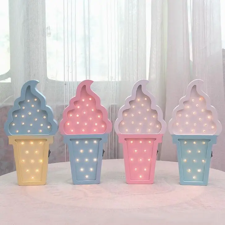

DZ T Ice Cream LED Night Lights Birthday Gift Table Lights Children's Rooms Desktop Arrangements