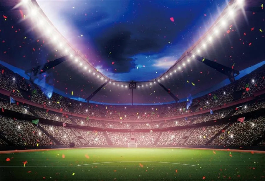 

Laeacco Football Stadium Spotlight View Of The Stands Scenic Photographic Background Wall Photography Backdrops For Photo Studio