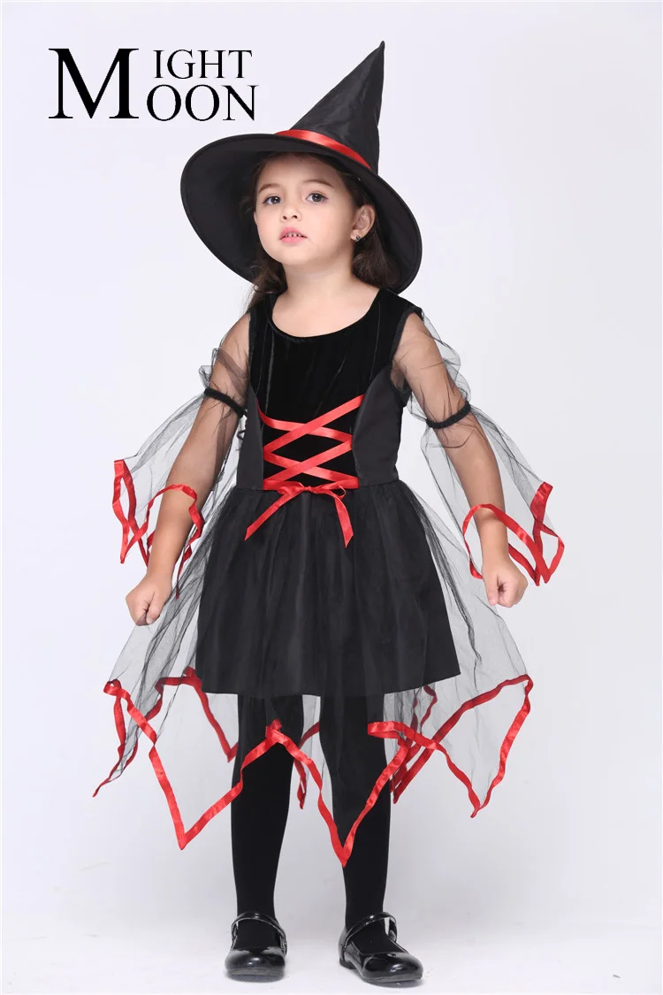 MOONIGHT Cute Black Witch Cosplay Costumes  Halloween  Stage 