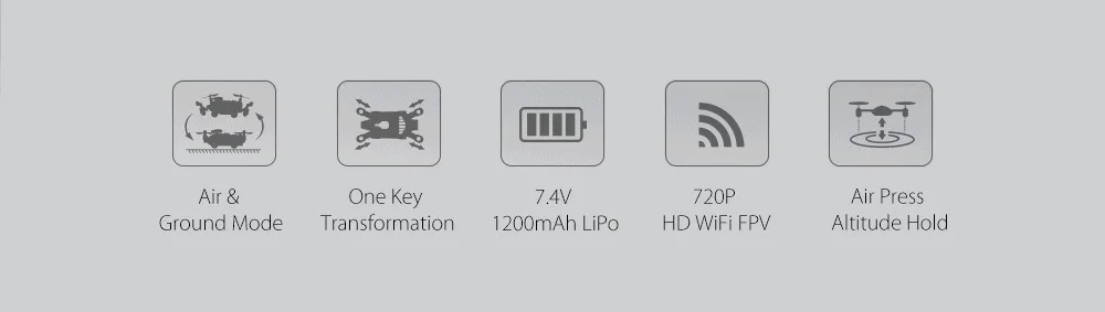 Новое поступление JJRC H40WH Радиоуправляемый Дрон с 720P HD камерой высота воздух земля наземный режим RC Квадрокоптер автомобиль дроны вертолет игрушки