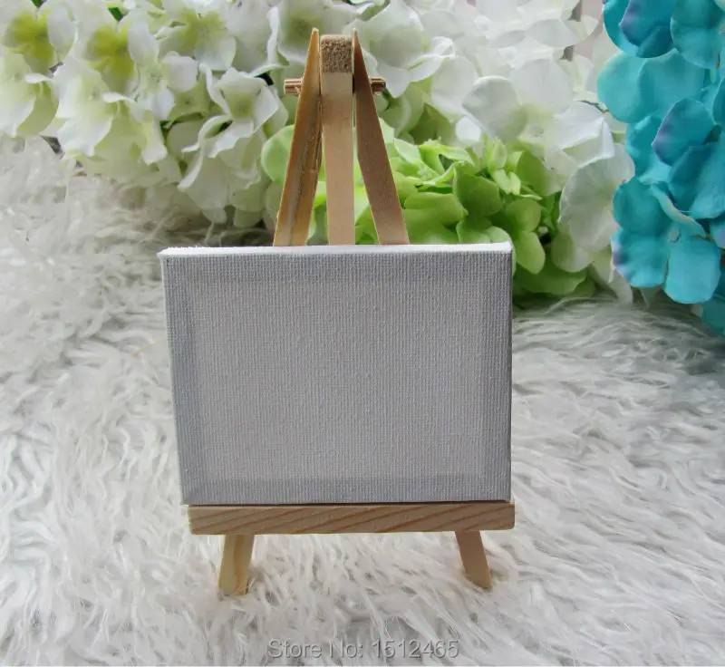 

24 sets Mini Display Easel WIth Canvas 7*9cm Wedding Table Numbers Painting Hobby
