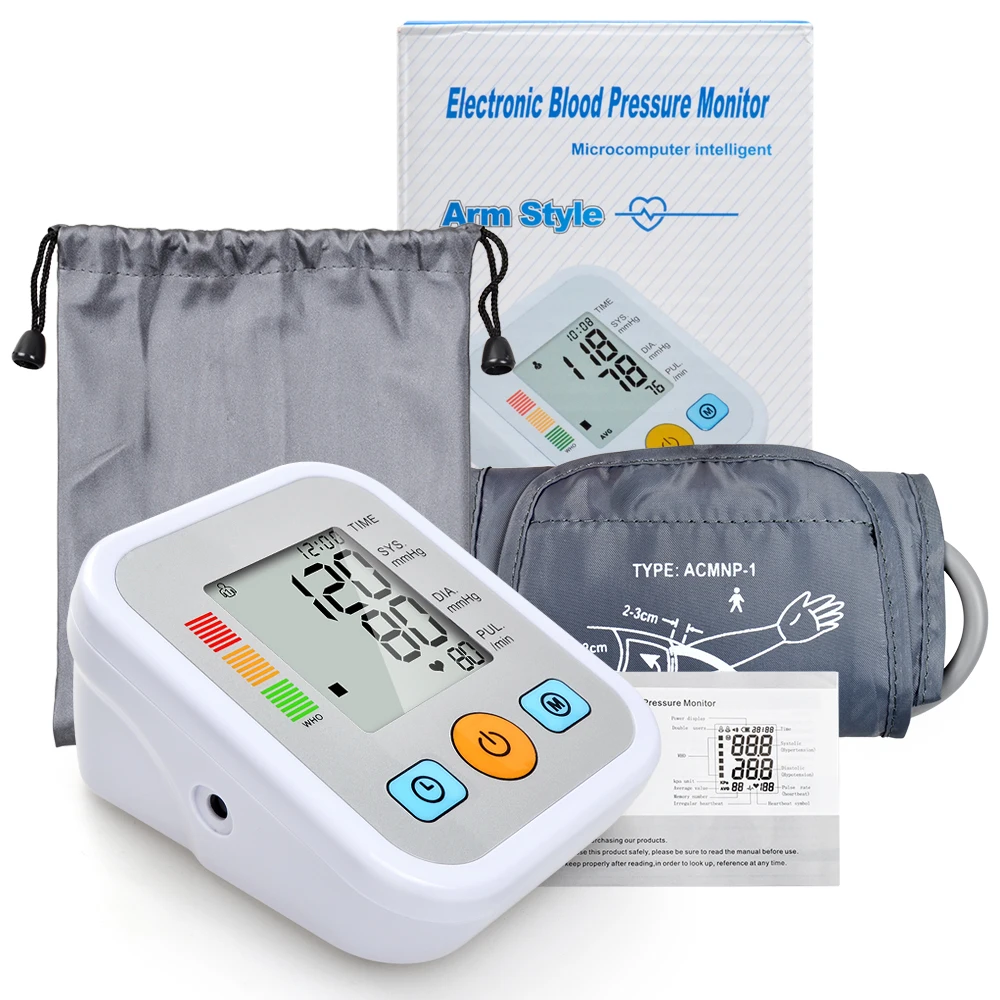 

High Quality Home Health Care Digital Upper Arm Blood Pressure Monitor sphygmomanometer Tonometer for Measuring Automatic Meter
