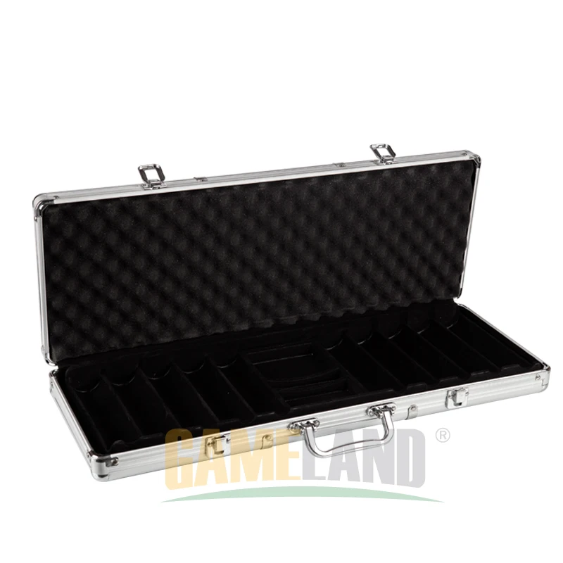 High Quality Aluminum/PU/ABS Box Poker Chips Set Box Casino Chips Texas Holdem Poker Set Case 300/500 Chips