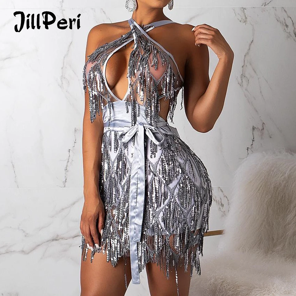 Новое роскошное блестящее платье JillPeri с открытой спиной сексуальное Бандажное