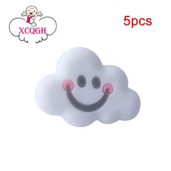 

XCQGH 5pcs Baby Teether Molars Bulk Silicone Cloud Tooth Gel Beads DIY Necklace Pacifier Chain Baby Molar Bite Teether