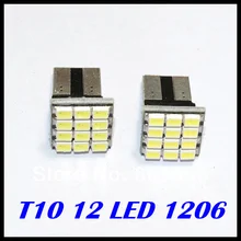 Яркий T10 светодиодный свет canbus 3020/1206 T10 12smd водить авто Клин поворотов свет лампы белый цвет;
