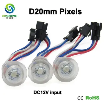 

full color 20mm UCS1903 Digital 5050 SMD RGB LED Pixel Module Light,Diameter 20mm,DC12V input,Waterproof IP67,Transparent Cover